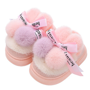 Zapatillas de algodón para interiores y hogar cálidas de invierno para niños, zapatos antideslizantes para niños pequeños con diseño de dibujos animados, transpirables y bonitos para niños y niñas - Product Image 5