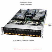 Serveur Hyper 2U Supermicro Série Gold AS-2126HS-TN, serveur de calcul haute performance pour centre de données d'entreprise, montable en rack, AMD EPYC