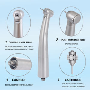 Turbina de aire de alta velocidad, pieza de mano, conexión de acoplamiento N, silla <span class=keywords><strong>dental</strong></span>, Cartucho de rodamientos de cerámica, 2 uds. - Product Image 2