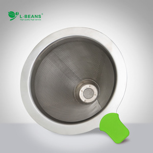 L-Beans ตัวกรองทรงกรวยสแตนเลส ตาข่ายกรองชา กาแฟ ไม่ต้องใช้กระดาษ ถ้วยกรองแบบใช้ซ้ำได้ - Product Image 1