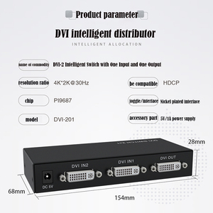 Conmutador <span class=keywords><strong>Dvi</strong></span> 2 en 1 Salida 2x12 <span class=keywords><strong>Puerto</strong></span> Frecuencia compartida 4K 1080p Conmutación automática con control remoto - Product Image 5