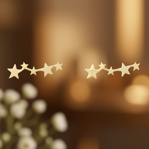 Orecchini alla Moda a Forma di Stella, Placcati in Oro, in Lega di Zinco, Unisex, Oro Rosa E2303 - Product Image 2