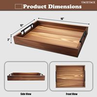Décoration d'intérieur, plateaux en bois faits à la main personnalisables, grands plateaux pour bijoux, fruits, en-cas, nourriture, café, avec poignées en métal