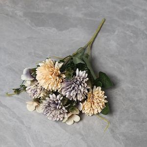 <span class=keywords><strong>Bouquet</strong></span> de fleurs artificielles en gros pour mariage, chrysanthèmes et œillets pour décoration de mariage et de maison - Product Image 6