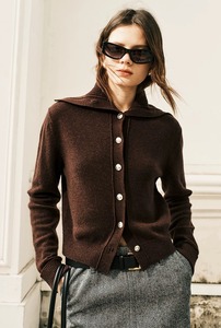 <span class=keywords><strong>Cardigan</strong></span> da donna in cashmere spesso e morbido con colletto, caldo e delicato sulla pelle, morbido e avvolgente. - Product Image 4