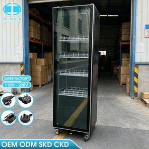 Refrigerador Exhibidor de Bebidas de Gran Capacidad (450L) con Puerta Única, Refrigerador Vertical Comercial con Puerta de Vidrio Transparente e Iluminación LED (OEM/ODM) - Product Image 2