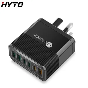 55W USB Charger Quick Charge QC3.0 6 ports Phone Adapter For Huawei For iPhone12 Xiaomi Tablet Portable Wall Mobile Fast Charger