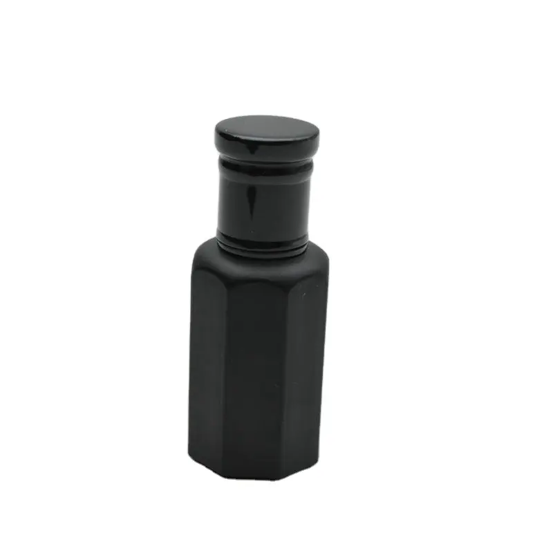 New Design 12ミリリットルマットブラックCoating Attar Bottle Oud Oil Perfume Tola Bottle With Aluminum Cap