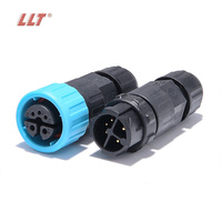 Connecteur d'alimentation extérieur étanche IP67 LLT Factory M16 2+3 broches auto-bloquant pour éclairage LED de plantes, prise aviation mâle-femelle
