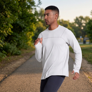 Mens Plus Size Autumn Sports <b>Tshirt</b> Pullover Crew Neck Regular Fit Quick Dry Long Sleeve Solid Breathable <b>Polyester</b> Running - Product Image 1
