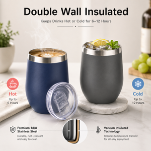Mug à café isotherme en acier inoxydable à double paroi de 12 oz, forme d'œuf, gobelet à <span class=keywords><strong>vin</strong></span>, tasse de voyage avec couvercle pour le camping - Product Image 4