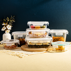 Hot Selling Square Borosilicate Glass Food Container Lunch Box with Lid Oven Safe Portable Food <strong>Storage</strong> <strong>for</strong> <strong>Kitchen</strong> - Product Image 4