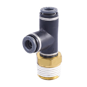 SMC Male <b>Run</b> Tee Push In Connector Brass External Thread Side Hole Fitting For Pneumatic Systems - Product Image 4