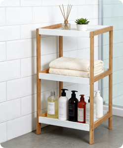 Wooden Display Shelf,3 Tier Wood Storage Rack for House,Livingroom,<strong>Bedroom</strong>,Wooden Shoe Rack <strong>Vanity</strong> Bathroom Stand - Product Image 2