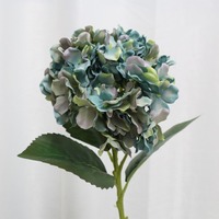 Hydrangea bunga buatan, bunga sutra palsu, Hydrangea buatan penuh untuk buket hiasan tengah meja dalam ruangan