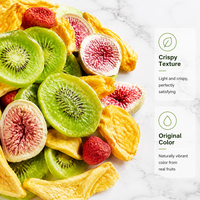 OEM Bulk VF Gebakken Gemengde Fruitchips 6 Soorten Kiwi Dragon Fruit Aardbei Jackfruit Gezonde Snack Natuurlijk 10kg Klaar om te eten 12
