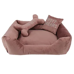 FAIRYPET, casa de perro grande y pequeña, almohada de felpa calmante, manta de esponja para perros, cama ortopédica de espuma para mascotas, alfombrillas para gatos, sofás y camas
