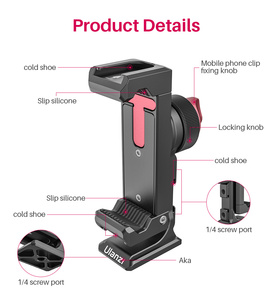 Soporte Metálico para Teléfono Ulanzi ST-27 con Zapata Fría Arca, Soporte Giratorio de 360 Grados Compatible con iPhone y Teléfonos Inteligentes Android - Product Image 6
