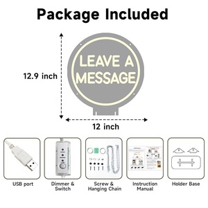 ป้ายไฟ LED สีขาวอบอุ่นขนาด13X12นิ้วมีช่อง USB สัญลักษณ์เขียนข้อความบนโต๊ะป้ายต้อนรับต้อนรับต้อนรับสำหรับร้านค้าธุรกิจงานแต่งงาน - Product Image 6