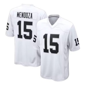 Herenkleding # 15 Fernando Mendoza voetbalshirt zwart wit gestikt American Football Game Jersey sneldrogend sportuniform voor fans - Product Image 3