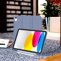 Housse de tablette CYKE en cuir PU à trois volets de 10e génération, coque rigide en PC, 28x18cm, compatible avec iPad 10/10.9/2022 de 10,9 pouces