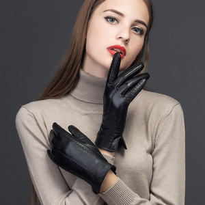 BPU04 — gants en <span class=keywords><strong>cuir</strong></span> PU noir, Simple, tendance, vente en gros, pour l'extérieur, pour la conduite d'<span class=keywords><strong>hiver</strong></span>, pour femmes - Product Image 2