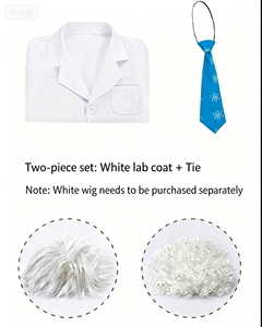 Disfraz de Científico Loco Albert Einstein para Niños, Bata de Laboratorio Imprimible, Disfraz para Fiesta de Ciencia de Halloween, Juego de Roles, Actuación Escolar - Product Image 3