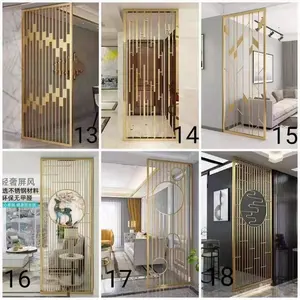 Arabic style Metal Design Decorative Screen Gold Room Divider Stainless Steel Screen for UAE SA