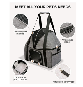 Büyük kedi taşıyıcı üst-genişletilebilir evcil hayvan çantası taşıyıcı küçük köpek araba koltuğu katlanabilir kedi seyahat taşıyıcısı açık modu ile gölgelik - Product Image 5