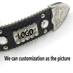 Nieuwe design luxe merkriem met strass steentjes, grote concho riem, western cowboy, kleurrijke gouden studded leren riemen, Cinto De Strass - Product Image 3