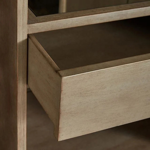 Armoire à vin Arbre de Vie sculptée à la <span class=keywords><strong>main</strong></span> avec relief d'oiseaux, buffet de bar, blanc vieilli, armoire de rangement pour spiritueux antique - Product Image 6