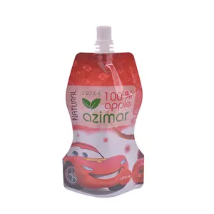 Zhongbao Custom Printed 250ML Reusable Food Spout Pouch Nozzle Bags Beverage Juice Stand Up Pouch With Spout
