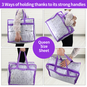 Sacs de rangement transparents pour linge, housses de couette en PVC, pour gagner de l'espace - Product Image 3