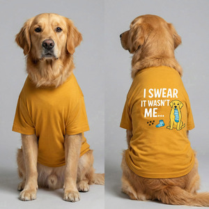 Camiseta de Algodón Premium con Cuello Redondo para Perro en Color Amarillo, Ropa para Mascotas Cómoda, Transpirable, Ligera, Duradera y Elegante - Product Image 1