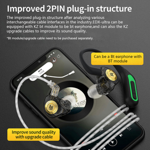 KZ EDX Ultra HIFI Earphones Dual Drive Noise Cancelling Metal Dynamic Headset for Game &amp; Sports 3.5mm <strong>Interface</strong> - Product Image 6