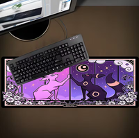 Tapis de souris Fantasy Dual-Cat Design, tapis de bureau dessin animé/anime. Fonctionnalités : texture lisse et délicate, couleurs vibrantes et durable.