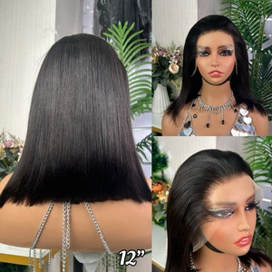 100% Ready to Ship Wholesale 13x4 HD Lace Straight <b>Bob</b> <b>Wigs</b> Peruvian Virgin Hair Human Hair <b>Wigs</b> for Black Women - Product Image 2