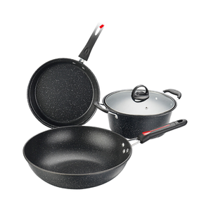 Ensemble de 3 casseroles et poêles antiadhésives Ensemble de casseroles et poêles en pierre antiadhésive Ensemble de cuisine - Product Image 6