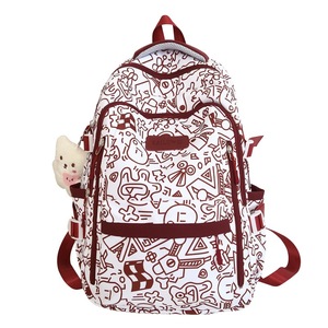 Student <b>Backpack</b> Graffiti Pattern 18 In Large Capacity <b>School</b> Bag For Girls High <b>School</b> Junior High Education Use - Product Image 5