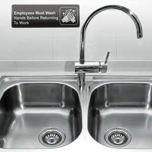 Fábrica de plástico personalizado al por mayor 9 "X 3" Empleados Tablero de señal de lavado a mano Tablero de lavado a mano Señal de cumplimiento de restaurante - Product Image 5