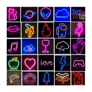 Duvar sanat işareti yatak odası dekorasyon gökkuşağı asılı moda özel Neon işaret işıkları gece lambası ev partisi için Led Neon burcu işık