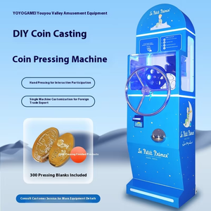 Máquina de prensa hidráulica pequeña para monedas de recuerdo, de metal plateado y dorado, con 1 año de garantía, en inglés. - Product Image 2
