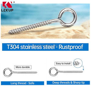 Crochets <span class=keywords><strong>à</strong></span> œillet métriques M6 en acier inoxydable 304 robustes de 3,3 pouces, <span class=keywords><strong>à</strong></span> vis autotaraudeuse, vente directe usine - Product Image 3