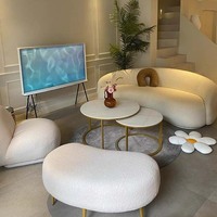 Nuevo Sofá Curvo Semicircular, Juego de Muebles de Sala de Estar Modernos y Lujosos de Terciopelo, Sofá en Forma de Luna