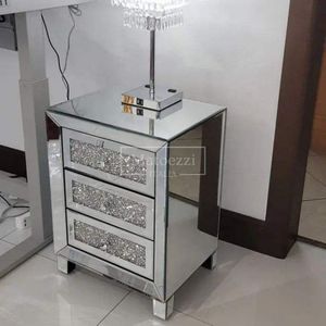Modern Luxury King-Size Bedroom <b>Set</b> with Mirrored Diamond Solid Wood Frame Storage Features <b>for</b> Home Hotel or Living Room Use - Product Image 5