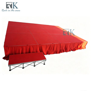 Red Folding <b>Stage</b> with Skirt Easy Install Outdoor Concert <b>Stage</b> <b>Platform</b> - Product Image 1