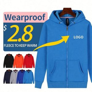 Sweat à capuche zippé en microfibre personnalisé avec logo, vêtements de jogging en molleton pour homme, pull oversize unisexe, séchage rapide, respectueux de l'environnement - Product Image 1