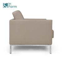Conjunto de sofá de cuero PU con Base de acero de lujo moderno de diseño europeo, de gama alta, moderno, 2 plazas, vestíbulo del hotel, Oficina de recepción, CEO