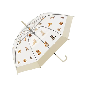 <span class=keywords><strong>Parapluie</strong></span> transparent droit avec <span class=keywords><strong>motif</strong></span> de <span class=keywords><strong>chien</strong></span> chat mignon Design Style classique Contrôle semi-automatique Cadeau pour femme Voyage en plein air - Product Image 6