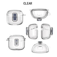 Étui de protection complet en plastique transparent pour écouteurs JBL Tune Flex sans fil avec crochet de transport